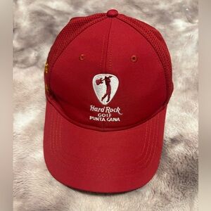 Hard Rock Golf Punta Cana Red Hat Adjustable Mesh Cap